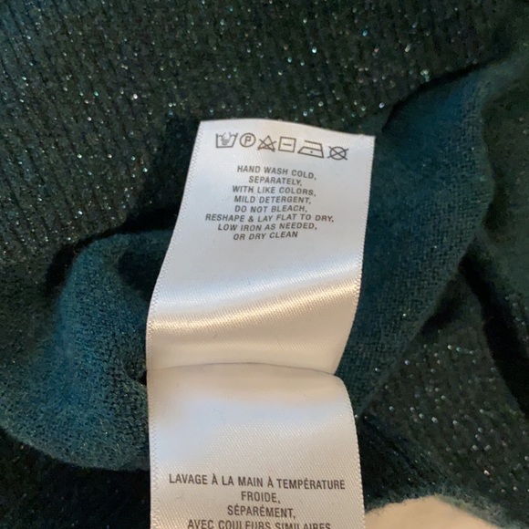 Forest green sparkle sweater with ruffle detail at top - Picture 7 of 7